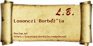 Losonczi Borbála névjegykártya